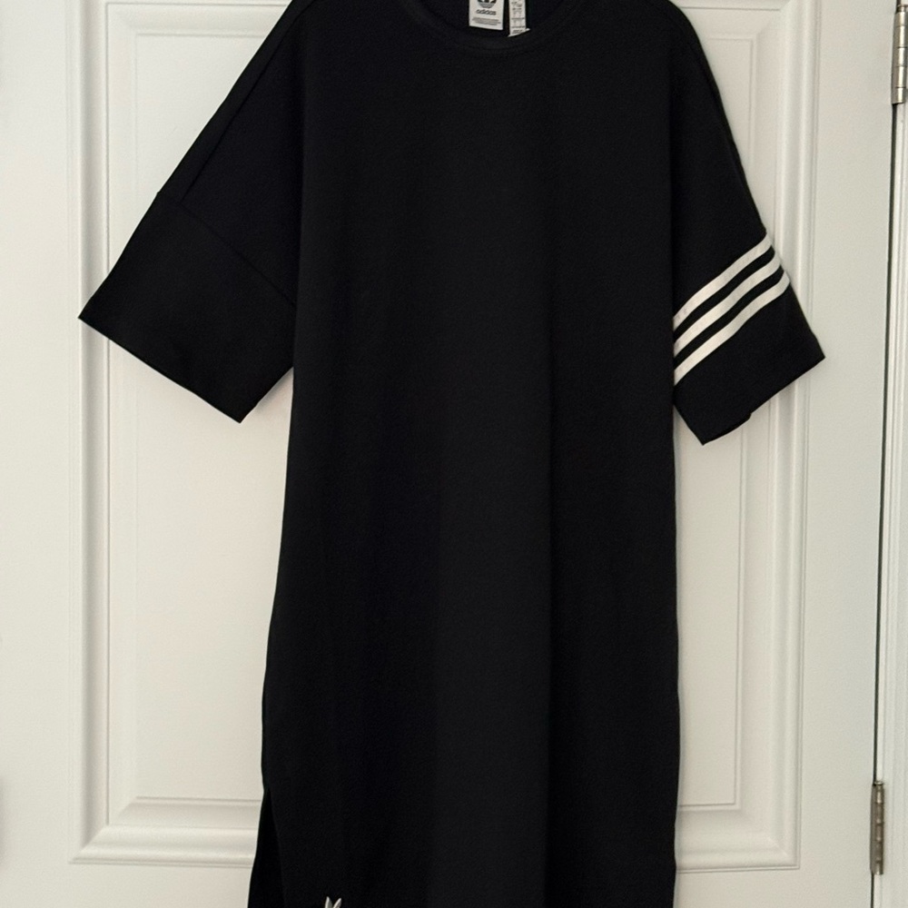 Adidas Black and White Crew Neck Dress